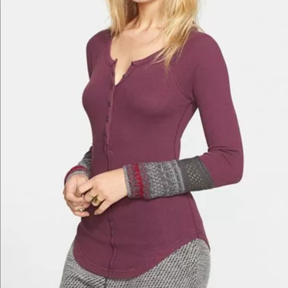 Free People Alpine Cuff Henley (Plum)